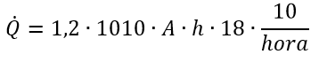 Equação da potência térmica por hora